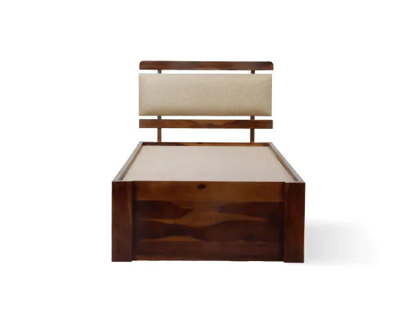 Belle Solid Wood Single Bed with 4 Inches Mattress